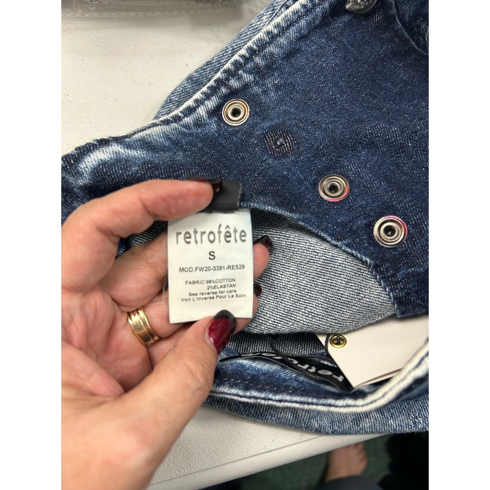 Retrofete Womens Willa Denim Mini Skirt Blue Stone FW20-3391 US‎ Size S NEW - Picture 9 of 12